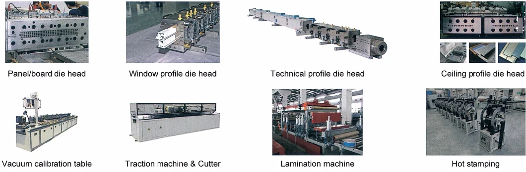 Plastic UPVC/PVC/WPC/PE Ceiling/Wall Panel/Fence/Window Door Board/Floor Tile /Decking/Roller Shutter/Corner Bead/ Profile Making Extrusion Extruder Machine